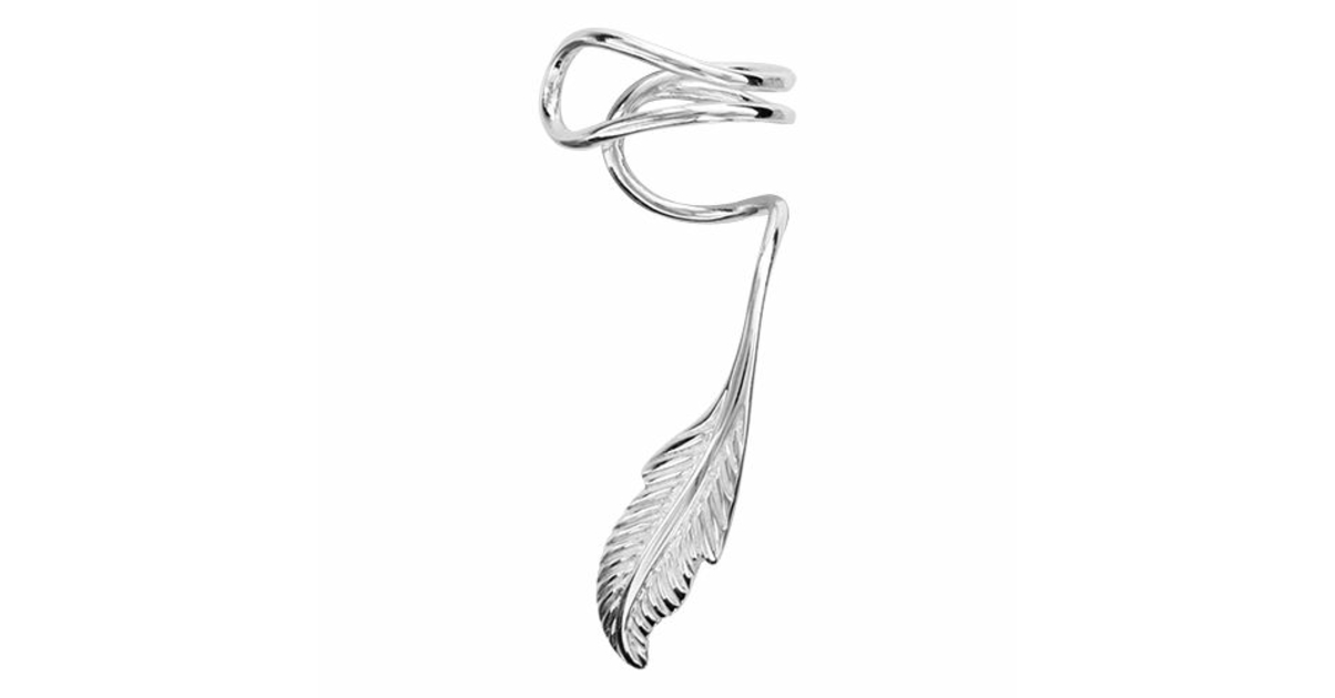 Boucle Plume à clipser sur l'oreille, argent 925 - Bijou THABORA